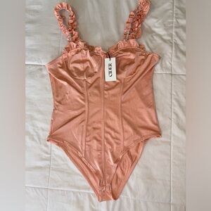 Cider Ruffle Strap Bodysuit